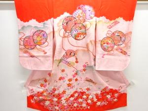 鼓に扇・桜模様子供着物